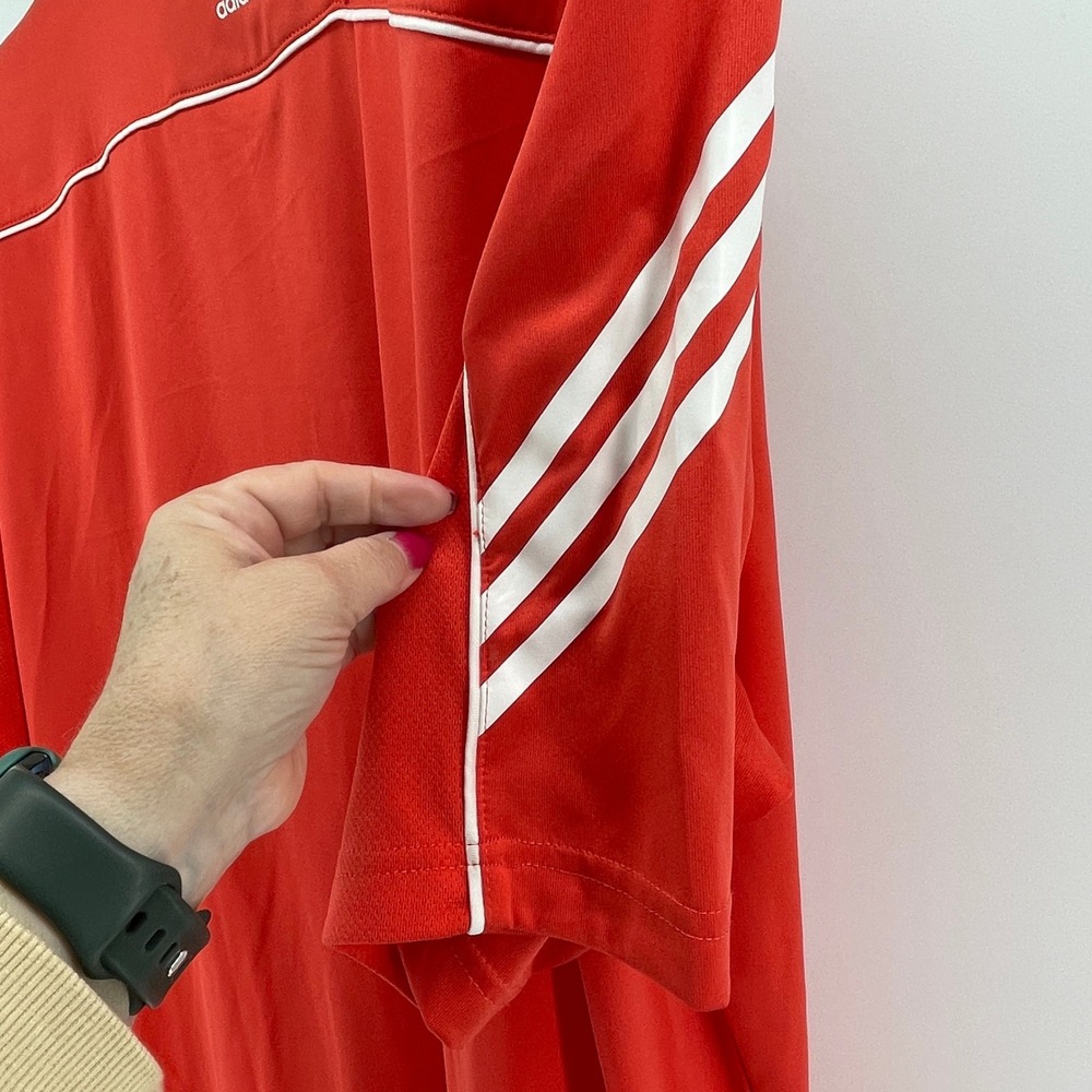 Adidas Golf Polo Shirt Mens 2XL Red ClimaCool 3 Stripes Performance Outdoor NEW - Picture 5 of 10